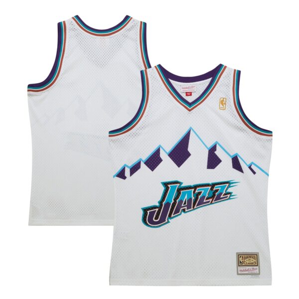 Utah Jazz Mitchell & Ness 1996-97 Hardwood Classics Swingman Jersey - White - Image 2