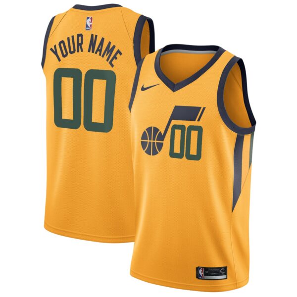 Utah Jazz Nike Swingman Custom Jersey - Statement Edition - Gold - Image 2