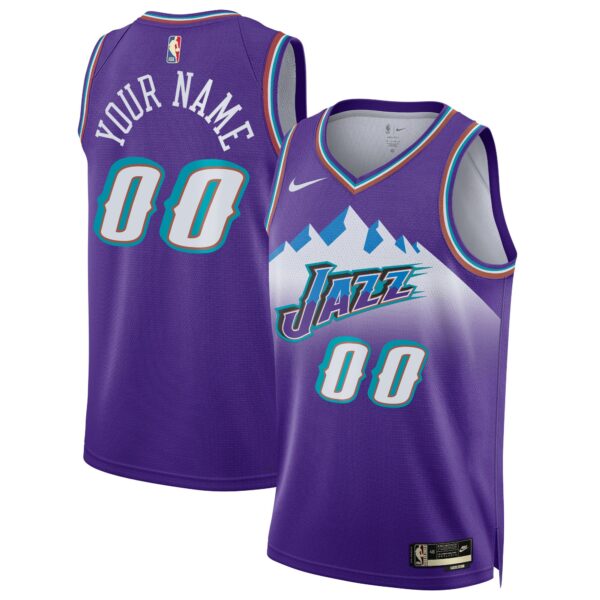 Utah Jazz Nike Unisex 2022/23 Custom Swingman Jersey - Classic Edition - Purple - Image 2
