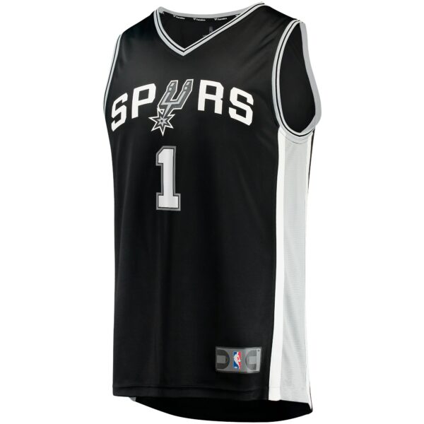 Victor Wembanyama San Antonio Spurs Fanatics Big & Tall Fast Break Replica Jersey Black - Icon Edition - Image 3