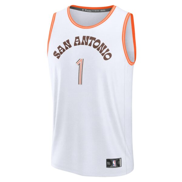 Victor Wembanyama San Antonio Spurs Fanatics Fast Break Jersey - White - City Edition - Image 3