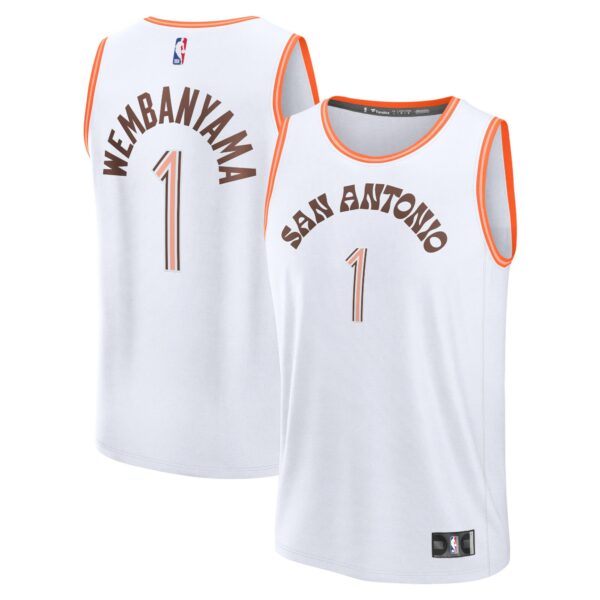 Victor Wembanyama San Antonio Spurs Fanatics Fast Break Jersey - White - City Edition - Image 2