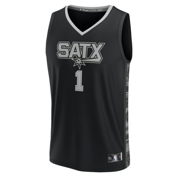 Victor Wembanyama San Antonio Spurs Fanatics Fast Break Player Jersey - Statement Edition - Black - Image 3