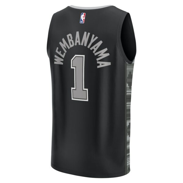 Victor Wembanyama San Antonio Spurs Fanatics Fast Break Player Jersey - Statement Edition - Black - Image 4