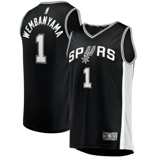 Victor Wembanyama San Antonio Spurs Fanatics  Fast Break Replica Jersey - Icon Edition - Black - Image 2