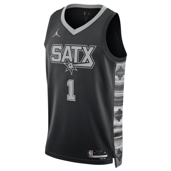 Victor Wembanyama San Antonio Spurs Jordan Brand Unisex Swingman Jersey - Statement Edition - Black - Image 3