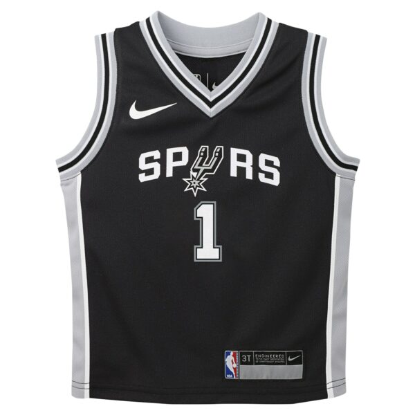 Victor Wembanyama San Antonio Spurs Nike Preschool Swingman Player Jersey - Icon Edition - Black - Image 3