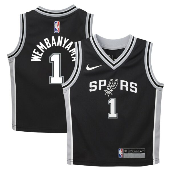 Victor Wembanyama San Antonio Spurs Nike Toddler Swingman Player Jersey - Icon Edition - Black - Image 2