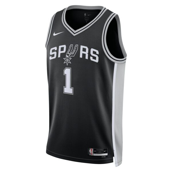 Victor Wembanyama San Antonio Spurs Nike Unisex 2023 NBA Draft First Round Pick Swingman Jersey - Icon Edition - Black - Image 3