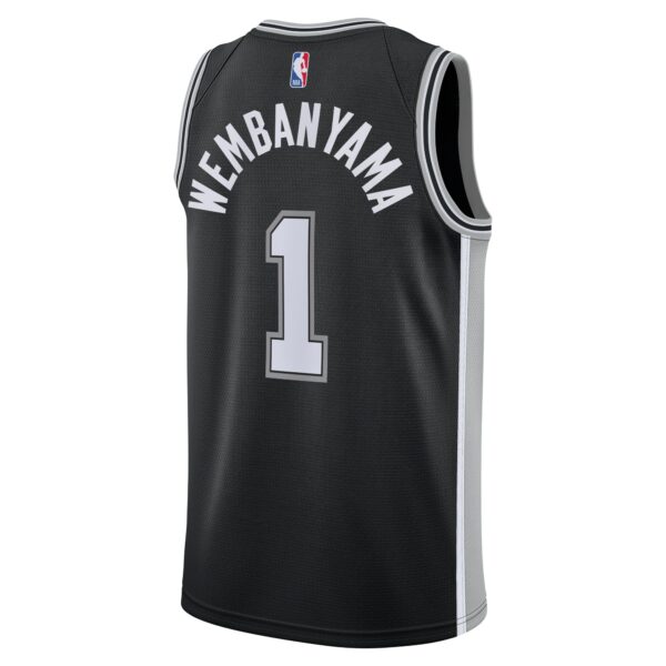 Victor Wembanyama San Antonio Spurs Nike Youth Swingman Jersey - Icon Edition - Black - Image 4