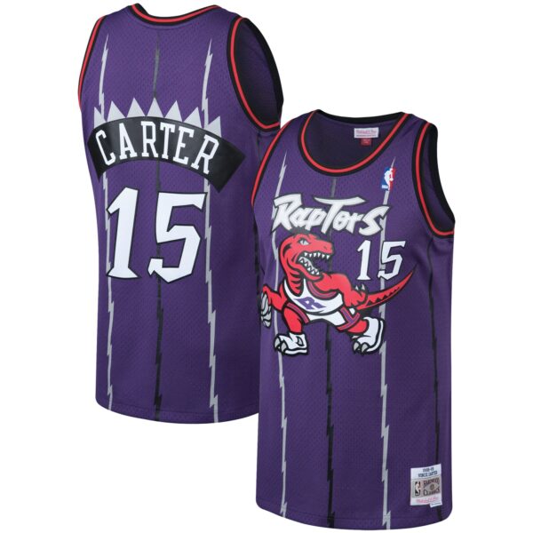 Vince Carter Toronto Raptors Mitchell & Ness 1998/99 Big & Tall Hardwood Classics Swingman Jersey - Purple - Image 2