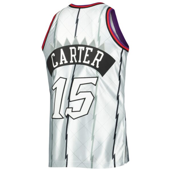 Vince Carter Toronto Raptors Mitchell & Ness 1998/99 Hardwood Classics 75th Anniversary Swingman Jersey - Platinum - Image 4