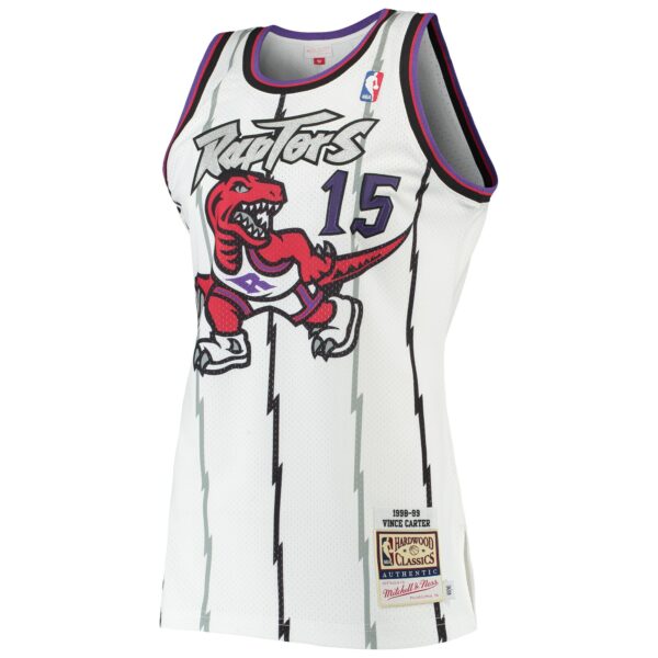 Vince Carter Toronto Raptors Mitchell & Ness 1998/99 Hardwood Classics Authentic Jersey - White - Image 3