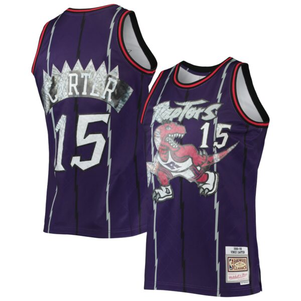 Vince Carter Toronto Raptors Mitchell & Ness 1998/99 Hardwood Classics NBA 75th Anniversary Diamond Swingman Jersey - Purple - Image 2