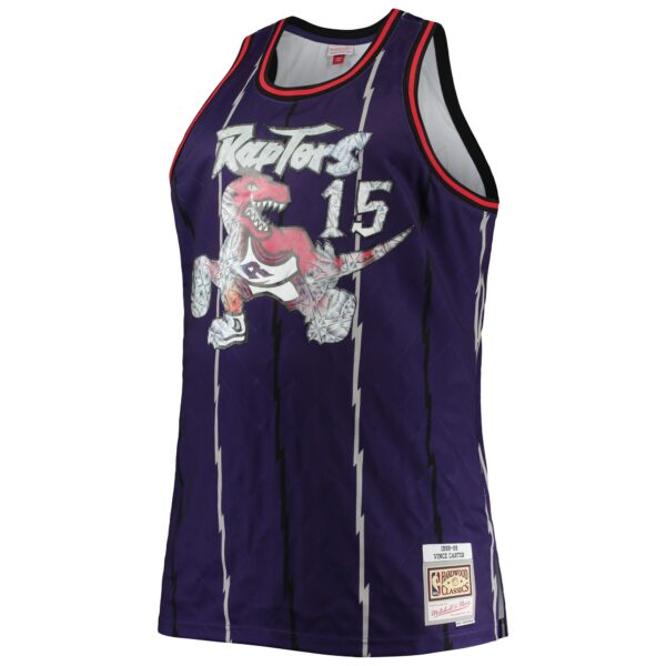 Vince Carter Toronto Raptors Mitchell & Ness Big & Tall 1998/99 NBA 75th Anniversary Diamond Swingman Jersey - Purple - Image 3