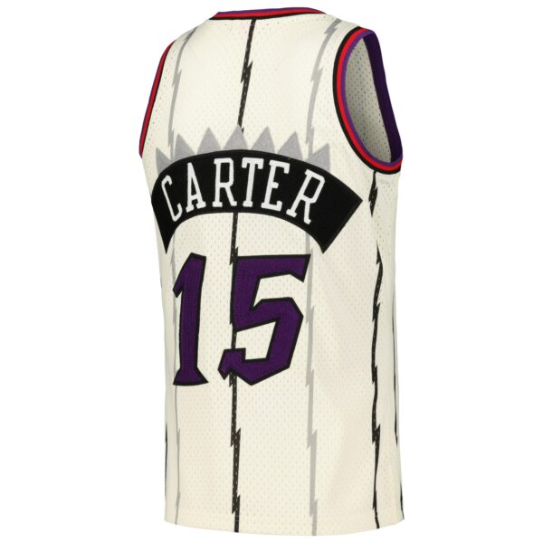 Vince Carter Toronto Raptors Mitchell & Ness Chainstitch Swingman Jersey - Cream - Image 4