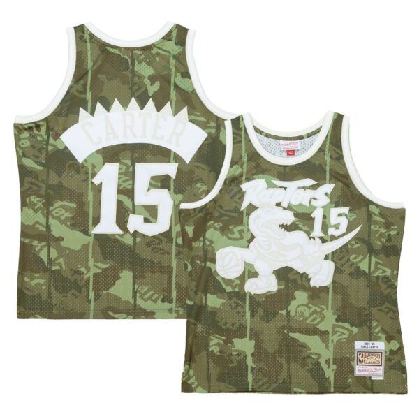 Vince Carter Toronto Raptors Mitchell & Ness Hardwood Classics 1998/99 Ghost Green Swingman Jersey - Camo - Image 2