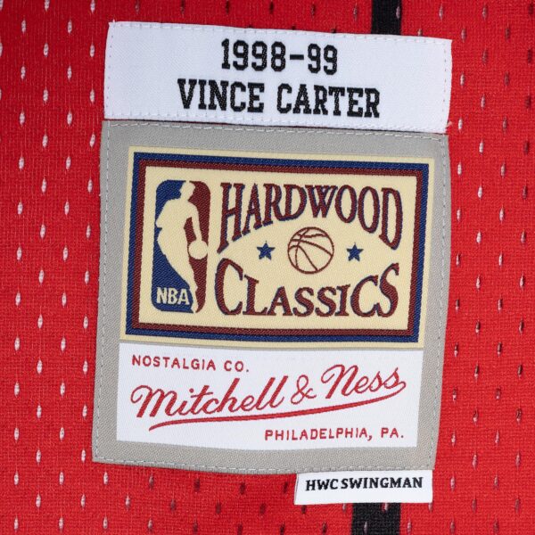 Vince Carter Toronto Raptors Mitchell & Ness Hardwood Classics 1998/99 Split Swingman Jersey - Purple/Red - Image 5