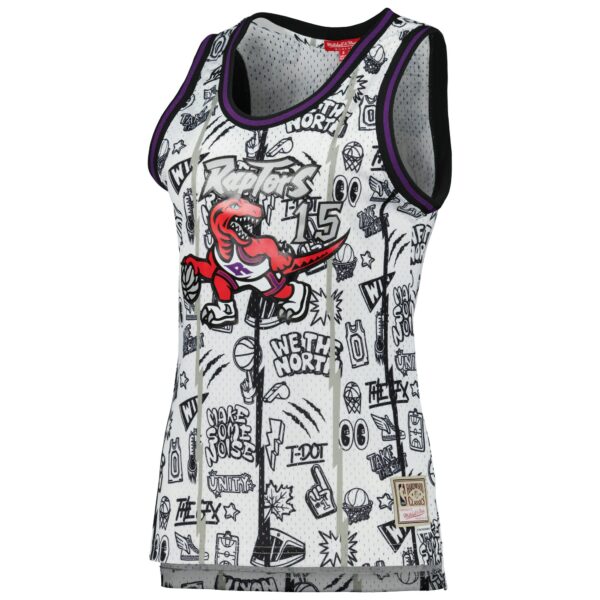 Vince Carter Toronto Raptors Mitchell & Ness Women's 1998 Doodle Swingman Jersey - White - Image 3