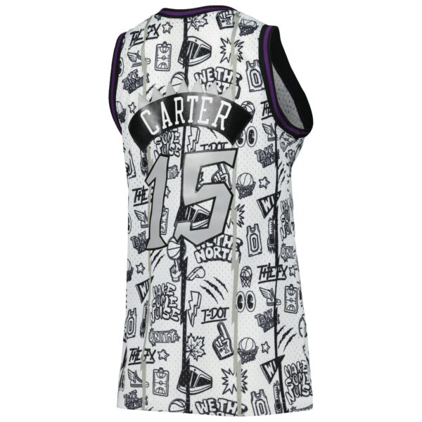 Vince Carter Toronto Raptors Mitchell & Ness Women's 1998 Doodle Swingman Jersey - White - Image 4