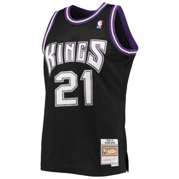 Vlade Divac Sacramento Kings Mitchell & Ness 2000/01 Hardwood Classics Swingman Jersey - Black - Image 3