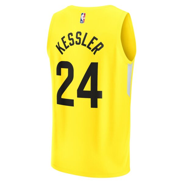 Walker Kessler Utah Jazz Fanatics Fast Break Replica Player Jersey - Icon Edition - Yellow - Image 4