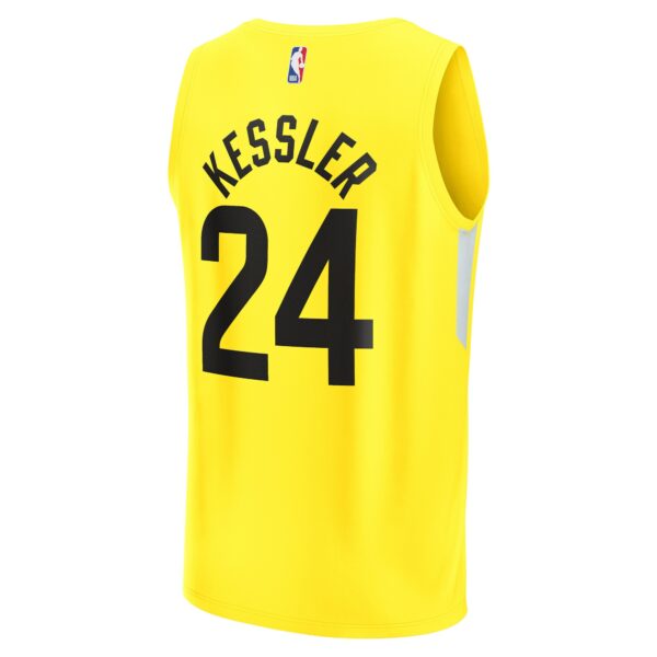 Walker Kessler Utah Jazz Fanatics Youth Fast Break Player Jersey - Icon Edition - Yellow - Image 4