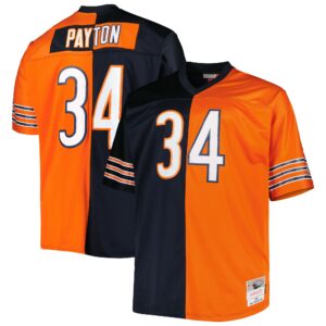 Walter Payton Chicago Bears Mitchell & Ness Big & Tall Split Legacy Retired Player Replica Jersey - Navy-Orange