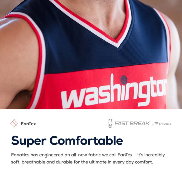 Washington Wizards Fanatics Fast Break Custom Replica Jersey Red - Icon Edition - Image 7