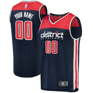 Washington Wizards Fanatics Fast Break Replica Custom Jersey Navy - Statement Edition
