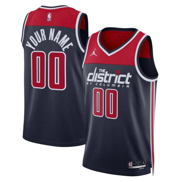Washington Wizards Jordan Brand Unisex 2022/23 Swingman Custom Jersey - Statement Edition - Navy - Image 2