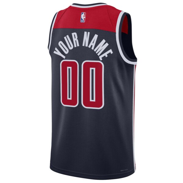 Washington Wizards Jordan Brand Unisex 2022/23 Swingman Custom Jersey - Statement Edition - Navy - Image 4