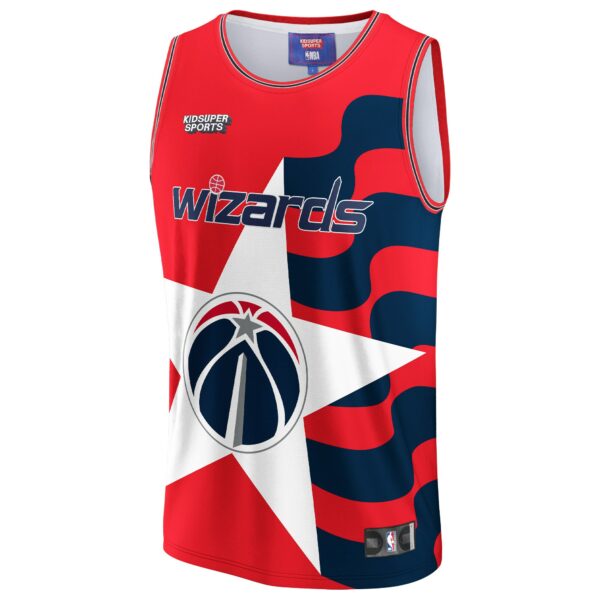 Washington Wizards NBA & KidSuper Studios by Fanatics Unisex Hometown Jersey - Red - Image 3