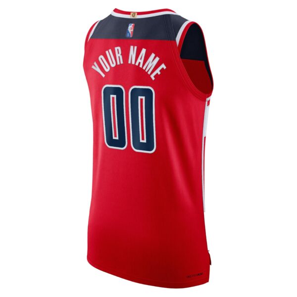 Washington Wizards Nike 2021/22 Diamond Authentic Custom Jersey - Icon Edition - Red - Image 4