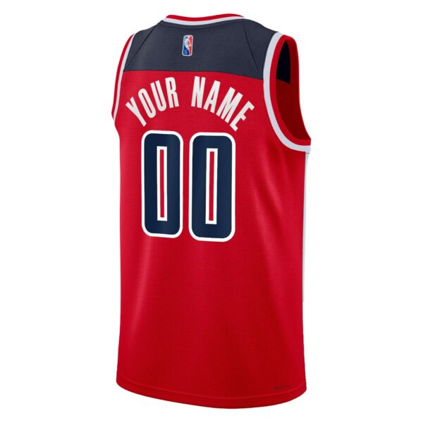 Washington Wizards Nike 2021/22 Diamond Swingman Custom Jersey - Icon Edition - Red - Image 4