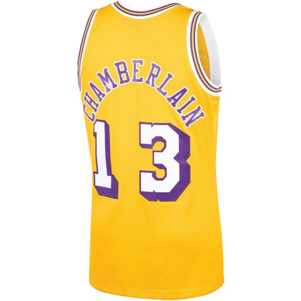 Wilt Chamberlain Los Angeles Lakers Mitchell & Ness 1971/72 Hardwood Classics Swingman Jersey - Gold - Image 4