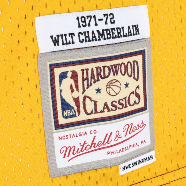 Wilt Chamberlain Los Angeles Lakers Mitchell & Ness Hardwood Classics 1971/72 Split Swingman Jersey - Purple/Gold - Image 5