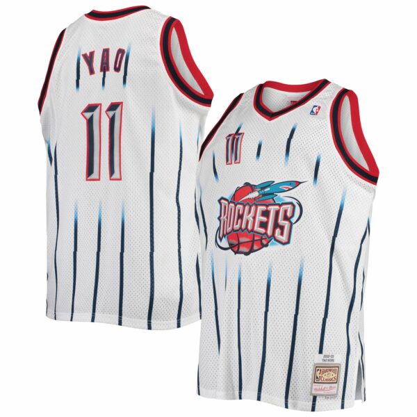 Yao Ming Houston Rockets Mitchell & Ness 2002/03 Big & Tall Hardwood Classics Swingman Jersey - White - Image 2