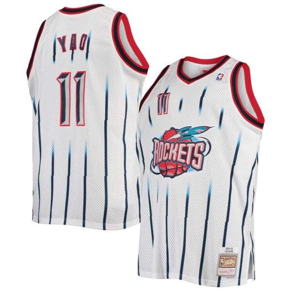Yao Ming Houston Rockets Mitchell & Ness 2002/03 Big & Tall Hardwood Classics Swingman Jersey - White - Image 2
