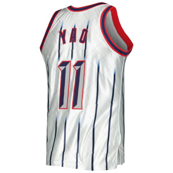 Yao Ming Houston Rockets Mitchell & Ness 2002/03 Hardwood Classics 75th Anniversary Swingman Jersey - Platinum - Image 4