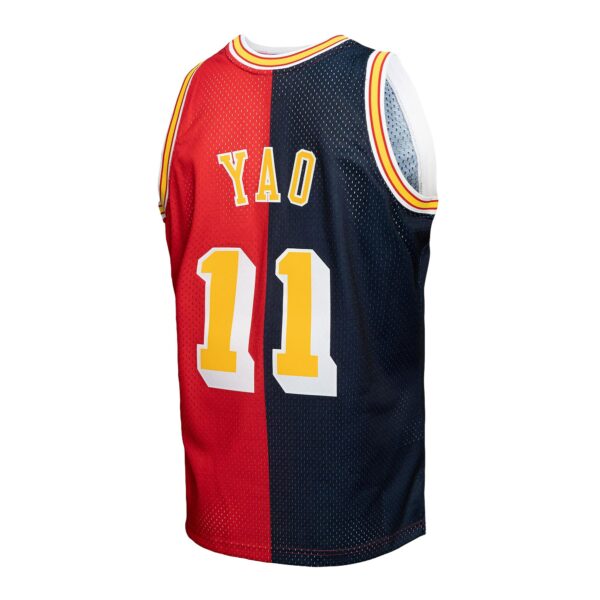 Yao Ming Houston Rockets Mitchell & Ness Hardwood Classics 2004/05 Split Swingman Jersey - Navy/Red - Image 4