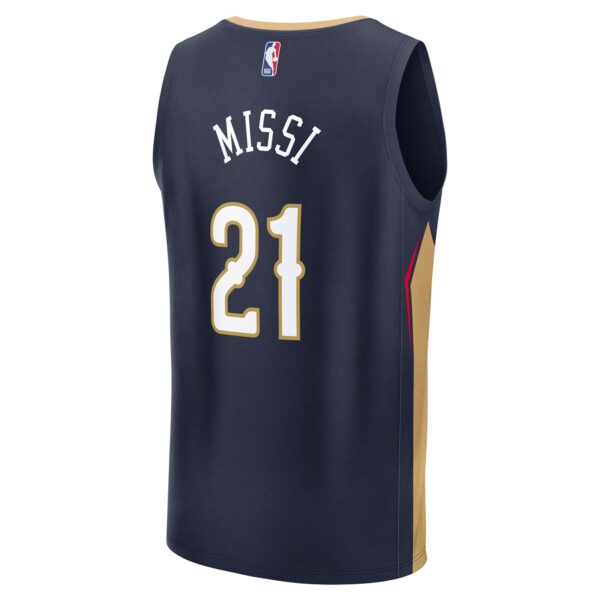 Yves Missi New Orleans Pelicans Fanatics Youth 2024 NBA Draft Fast Break Player Jersey - Icon Edition - Navy - Image 4