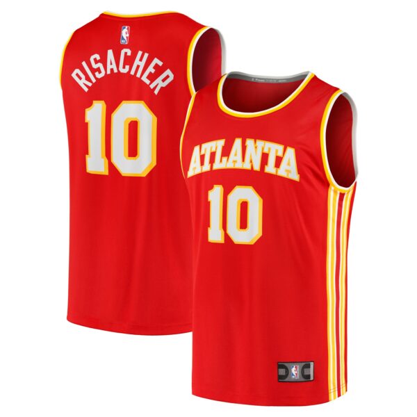 Zaccharie Risacher Atlanta Hawks Fanatics Youth 2024 NBA Draft Fast Break Player Jersey - Icon Edition - Red - Image 2