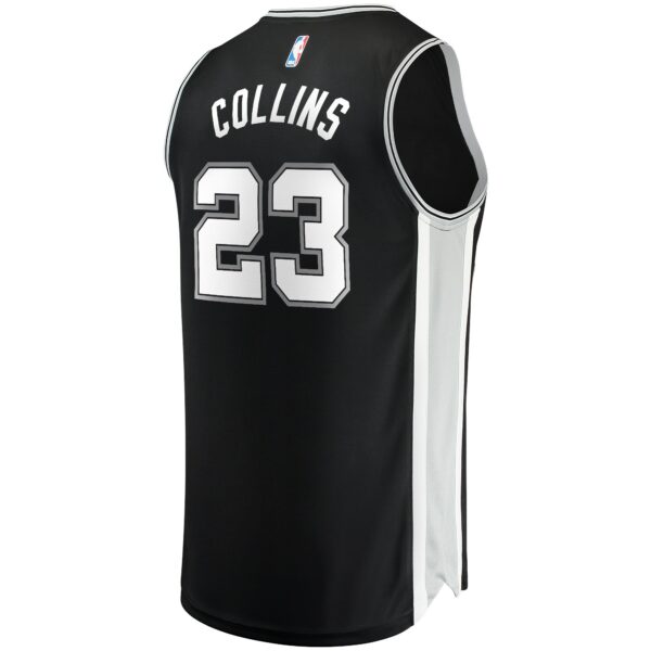 Zach Collins San Antonio Spurs Fanatics Fast Break Replica Jersey - Icon Edition - Black - Image 4