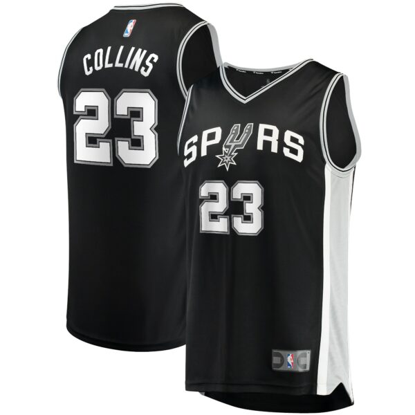 Zach Collins San Antonio Spurs Fanatics Fast Break Replica Jersey - Icon Edition - Black - Image 2