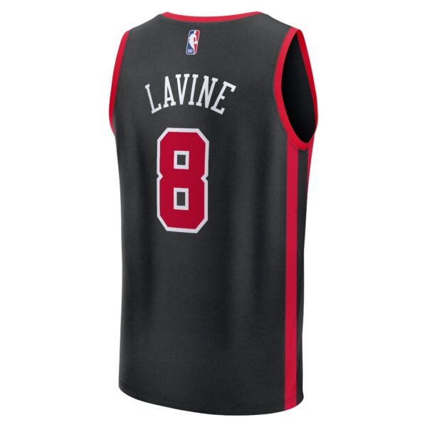 Zach LaVine Chicago Bulls Fanatics Fast Break Jersey - Black - City Edition - Image 4