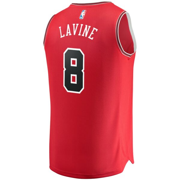Zach LaVine Chicago Bulls Fanatics Fast Break Replica Jersey Red - Icon Edition - Image 4