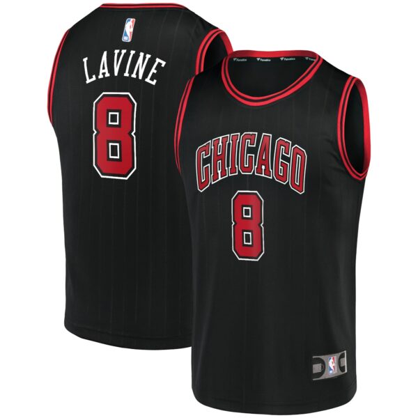 Zach LaVine Chicago Bulls Fanatics Fast Break Team Replica Jersey Black - Statement Edition - Image 2
