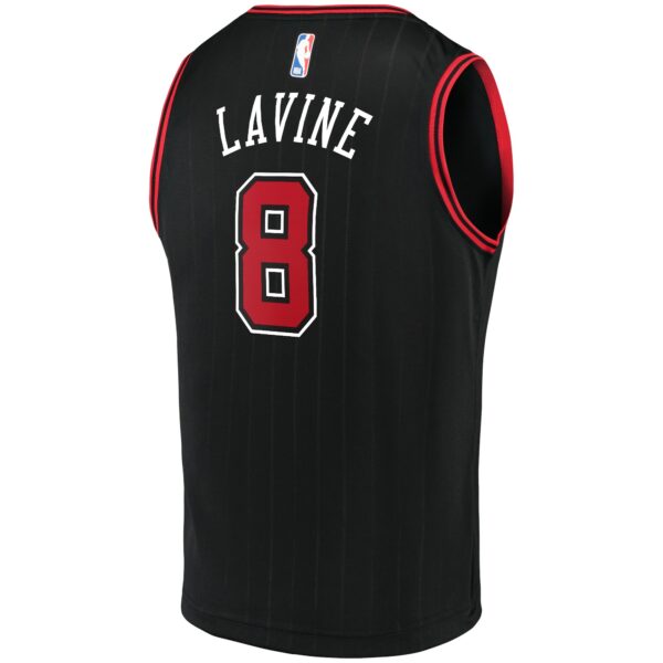 Zach LaVine Chicago Bulls Fanatics Fast Break Team Replica Jersey Black - Statement Edition - Image 4