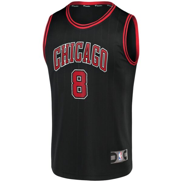 Zach LaVine Chicago Bulls Fanatics Fast Break Team Replica Jersey Black - Statement Edition - Image 3